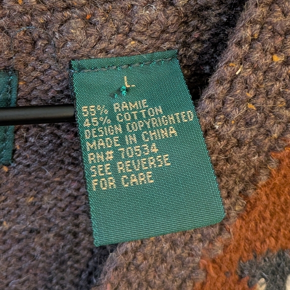 VTG Orvis Ramie Cotton Sheep Knit Sweater Vest Colorblock Large - Picture 5 of 6